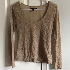 Victoria’s Secret Nude/lace/long sleeve